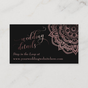 Rosegold Mandala Black Wedding Details Invoegen Ka Informatiekaartje