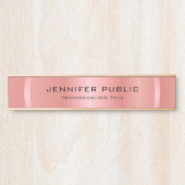 Rosegold Modern Glamoureuze Elegant Sjabloon Deurbordje (Voorkant)
