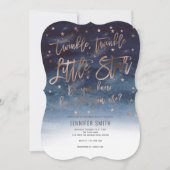 Rosegold, Twinkle Twinkle Little Stars, Baby showe Kaart (Voorkant)