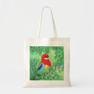 Rosella Bird Painting Tote Bag