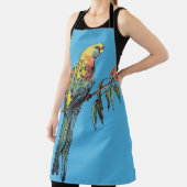 Rosella Parrot Birds Blue Pattern Mannen Dads Apro Schort (Insitu)