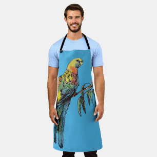 Rosella Parrot Waterverf Colorful Blue Art Apron Schort