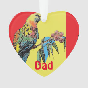 Rosella Parrot Waterverf Papa naam Ornament