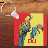 Rosella Parrot Waterverf Papa naam Sleutelhanger (Voorkant)