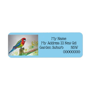 Rosella Parrot Waterverf Return Address Labels