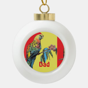 Rosella Parrot Waterverf Vader naam Ornament