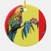 Rosella Parrot Waterverf Vader naam Ornament (Achterkant)