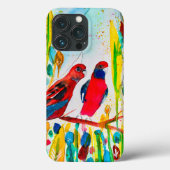 Rosella vogels in de waterverf kunst Case-Mate iPhone case (Achterkant)