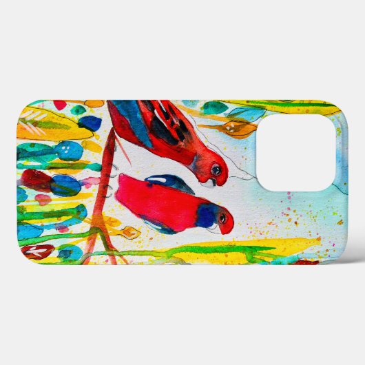 Rosella vogels in de waterverf kunst Case-Mate iPhone case (Achterkant (horizontaal))