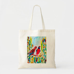 Rosella vogels in de waterverf kunst tote bag