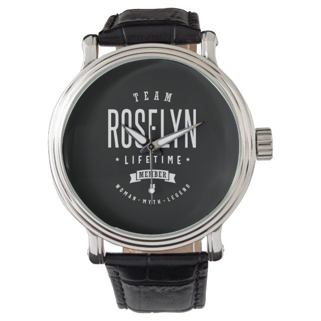 Roselyn gepersonaliseerde naam Birthday Horloge (Voorkant)