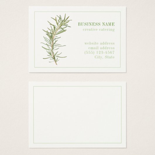 ROSEMAIRE FRAIS 3.5x2.5 Carte de visite (Devant & derrière)