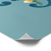 Rosemaling Blue en Gold Poster (Hoek)