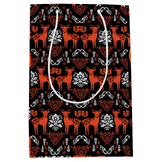 Rosemaling Noorse volkskunst Medium Cadeauzakje (Voorkant)