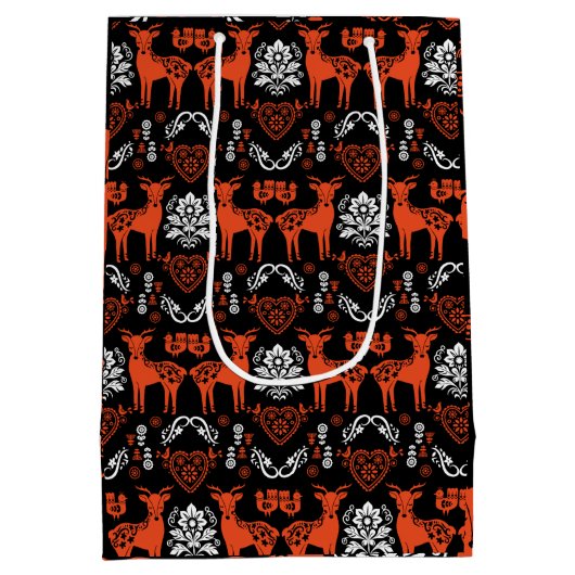 Rosemaling Noorse volkskunst Medium Cadeauzakje (Achterkant)