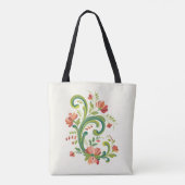 Rosemaling Red en Roze Draagtas (Achterkant)