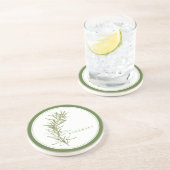 ROSEMARIN FRAIS Dessous de verre en grès rond +tex (Côté)