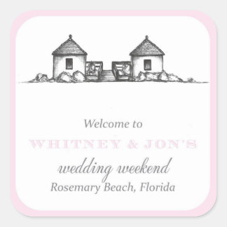 Rosemary Beach Welkomstlabel Vierkante Sticker