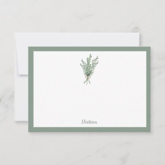 Rosemary Bouquet met Jute Bow Notitiekaartje (Voorkant)