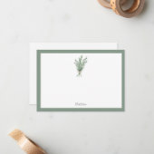 Rosemary Bouquet met Jute Bow Notitiekaartje (Voorkant / Achterkant in situ)