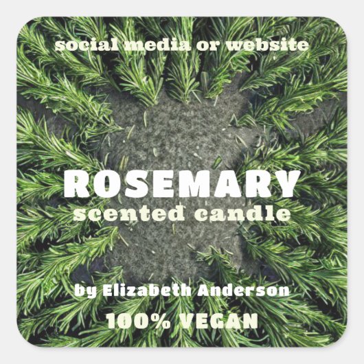 Rosemary Candle Square Sticker (Voorkant)