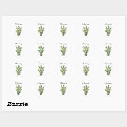 Rosemary Herb Greenery Kitchen Culinaire Groene Ki Ronde Sticker (Vel)