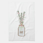 Rosemary Herbs in Jar Monogram Theedoek (Verticaal)