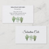 Rosemary Thyme Sage Herbs Culinaire Chef Pots Visitekaartje (Voorkant / Achterkant)