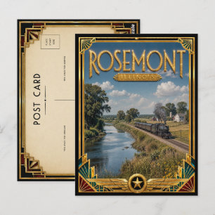 Rosemont Illinois Vintage Art Deco Gouden Tijdperk Briefkaart
