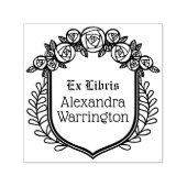 Rosen & Bladeren Crest Ex Libris Bibliotheek Boekn Zelfinktende Stempel (Design)