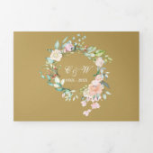 Rosen Bloem 50e Gouden Jubileum Huwelijksfoto Drieluik Uitnodiging (Cover)