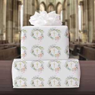 Rosen Bloemenslingerkruis Christelijk Gouden Kruis Cadeaupapier