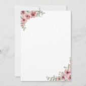 Rosen Bloemhartens Script Calligrafie Bruiloft Kaart (Achterkant)