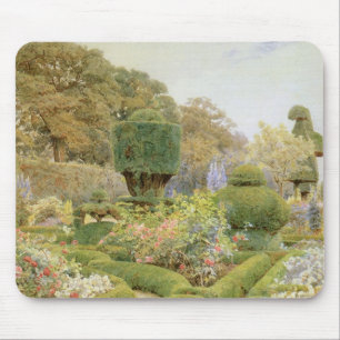 Rosen en Anjers door Elgood, Vintage Engelse Tuin Muismat