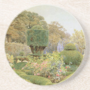 Rosen en Anjers door Elgood, Vintage Engelse Tuin Zandsteen Onderzetter