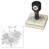 Rosen en Dahlias Houten Stempel op Maat (Gestempeld)