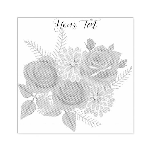 Rosen en Dahlias Houten Stempel op Maat (Afrduk)