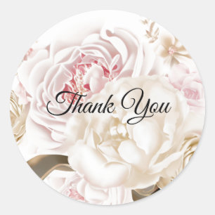Rosen en Pioen Zachte Kleuren Bedankt Sticker