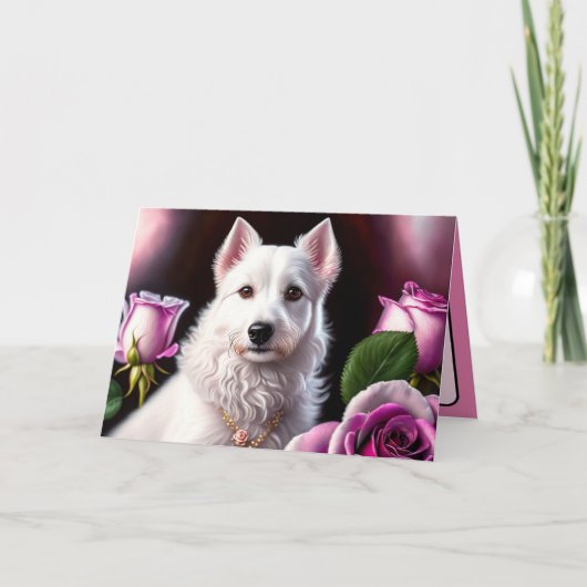 Rosen En Witte Hond Collectie Kaart (Voorkant)