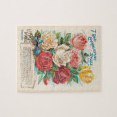 Rosen Ephemera Vintage Retro Cadeau Legpuzzel (Horizontaal)