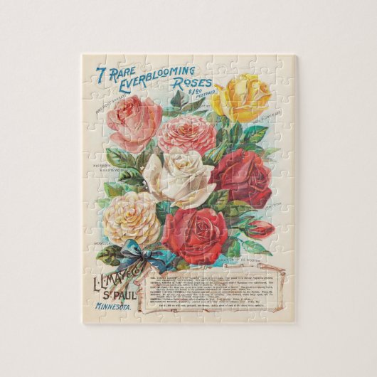 Rosen Ephemera Vintage Retro Cadeau Legpuzzel (Verticaal)