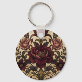 Rosen glas-in-lood ontwerp sleutelhanger
