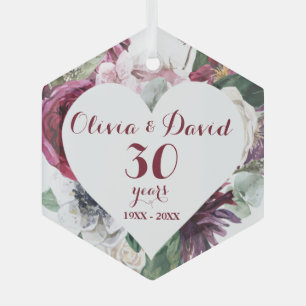 Rosen Groenelementen 30e Verjaardag Keramische Ver Glas Ornament