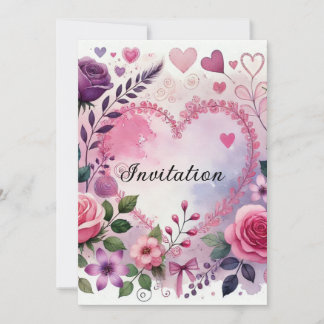 Rosen harten Valentijn bloemig pastel waterverf Kaart