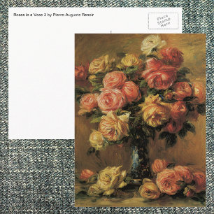 Rosen in een vaas van Pierre Renoir Briefkaart