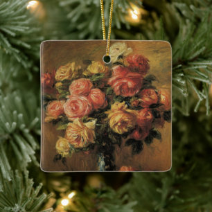 Rosen in een vaas van Pierre Renoir Keramisch Ornament