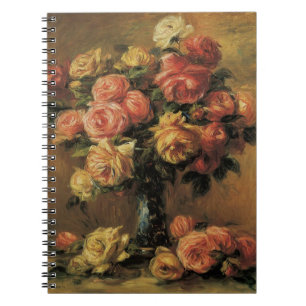 Rosen in een vaas van Pierre Renoir, Vintage Fine Notitieboek