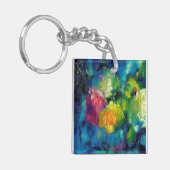 Rosen, mooie fijnkunstschilderij sleutelhanger (Voorkant Links)