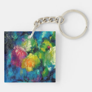 Rosen, mooie fijnkunstschilderij sleutelhanger