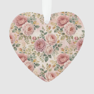 Rosen Stof Roze Elegante Charme Saliegroen Goud Ornament